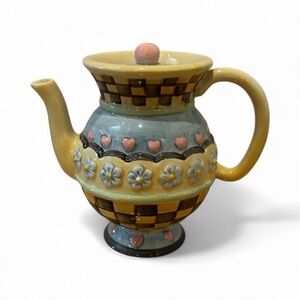 Sakura Ceramic Teapot with Pink and Blue Accents